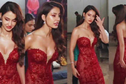 Disha Patani Looking Hot In Red Dress On